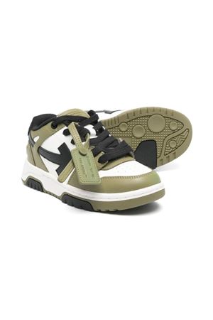 sneakers in pelle verde OFF WHITE KIDS | OBIA011F24LEA0010154